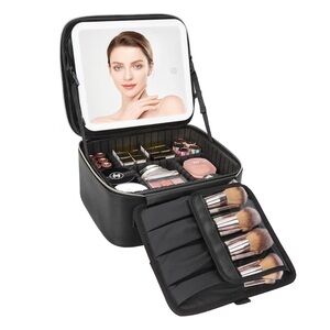 Black Makeup Organizer with Mirror